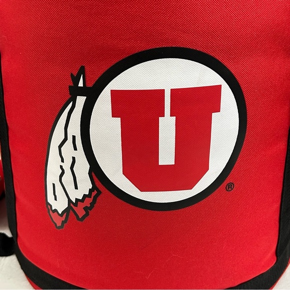 NCAA Utah Utes Large Red Rawlings Collegiate Cooler Baseball Bucket Bag 15”x14”. - Picture 2 of 16
